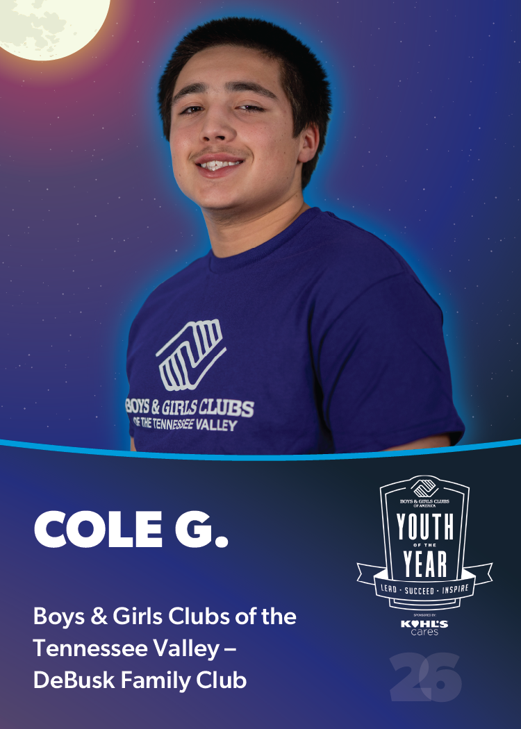 2026 Youth of the Year Candidate – Cole